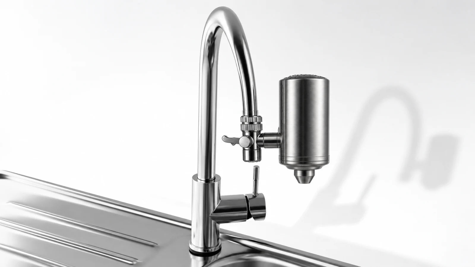 AquaVital filter installed on a fixed threaded faucet